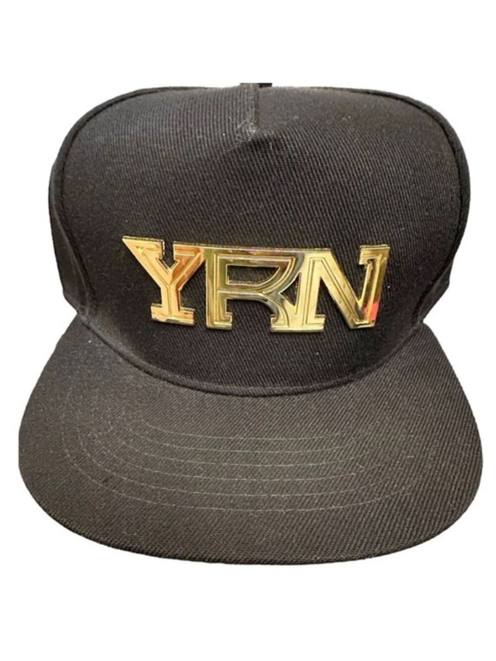 Yung Rich Nation YRN Migos Culture NWT Metal Gold Logo Adjustable Snapback Black